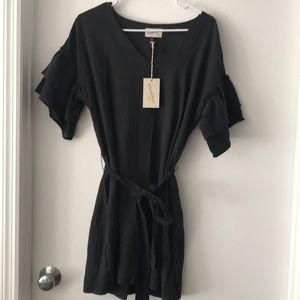 NWT ruffle shelve gray dress!